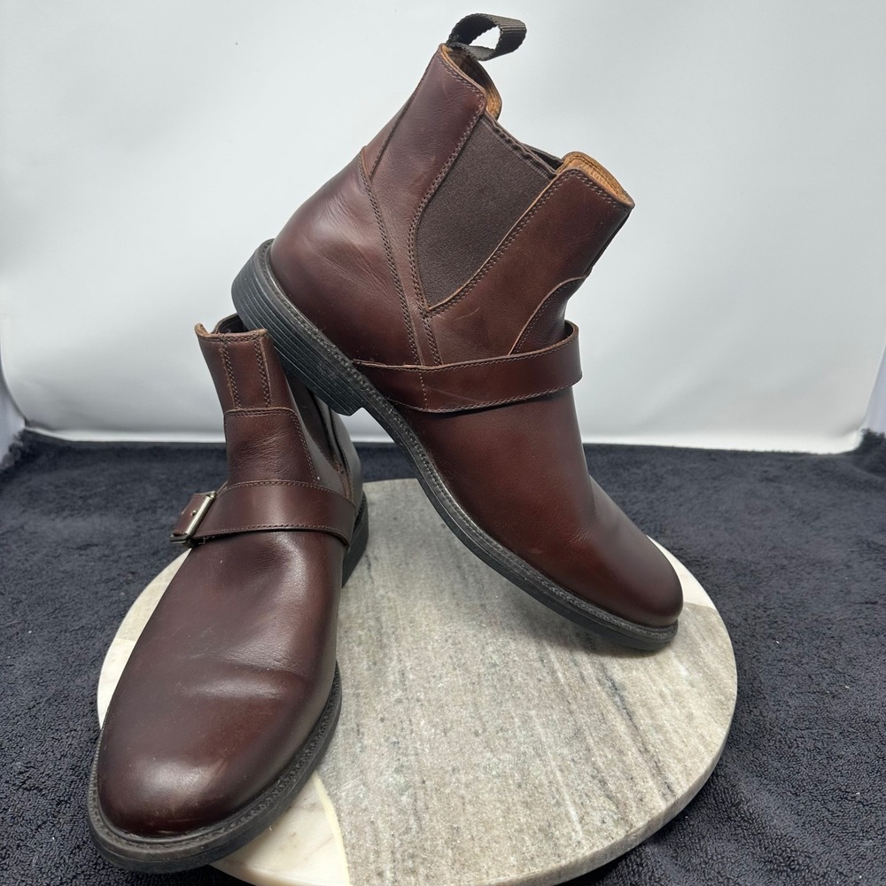 Johnston & Murphy Cardell Brown Leather Chelsea Mens Sz 10M Boots 20-1642 Rugged